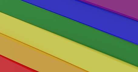 pride flag 3d rendered banner