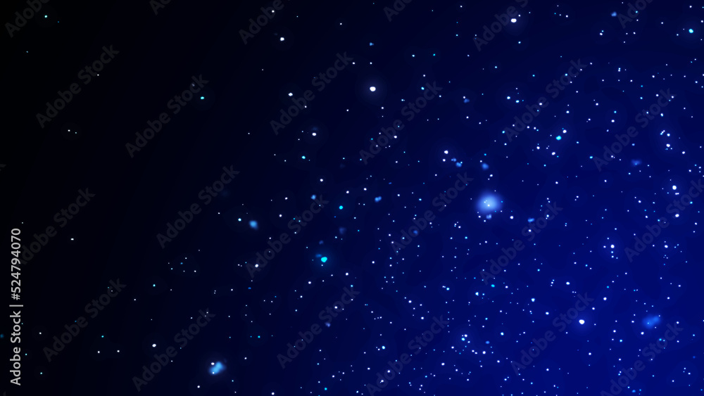 Poster background of falling magic dust particles. abstract futuristic concept. energy flow of blue particl
