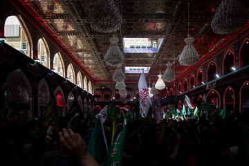 The sacred month of Muharram Ashura in Karbala, Iraq, the shrine of Imam Hussein and Abbas, sons of...