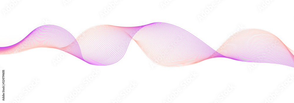 Poster abstract colorful smooth wave on a white background. dynamic sound wave. design element. vector illu