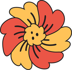 flower illustration on transparent background