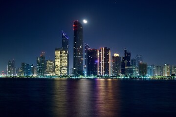 Obraz premium city skyline at night, Abudhabi