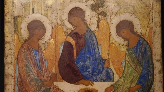  The Holy Trinity. Andrey Rublev. 1420s. Russian Icon.