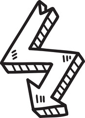 arrow doodle illustration on transparent background