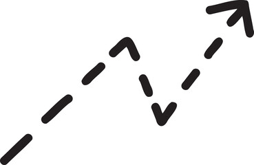 arrow doodle illustration on transparent background