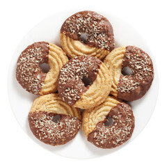 Coconut biscuits on a plate
