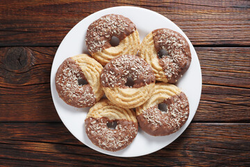 Coconut biscuits on a plate