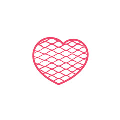 Hand drawn heart line. red heart love on valentines day