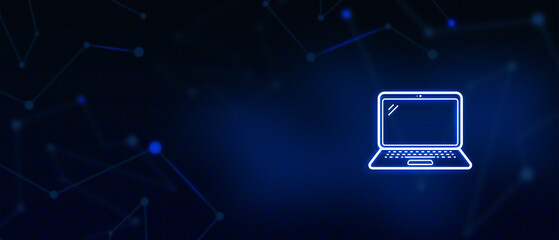 Laptop computer screen, Digital display, Social media, Contact us, Landing page background cover page