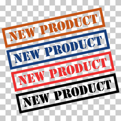 New product stamp symbol, label sticker sign button, text banner vector illustration