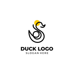 duck logo design with line