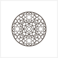 Stained glass window isolated. Coloring page book. Sketch vector stock illustration. EPS 10