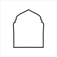 Eid Mubarak border clip art. Hand drawn art line. Ramadan arc. Vector stock illustration. EPS 10