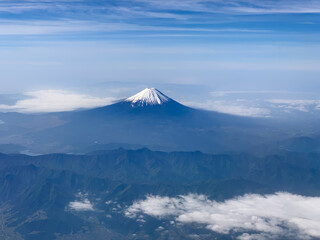 山梨上空からの富士山