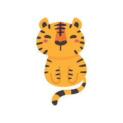 Fototapeta premium Wild animal cartoons. cute tiger Elements for decorating the year of the Tiger