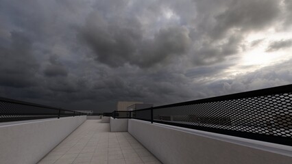 Fototapeta premium sunset over the rooftop