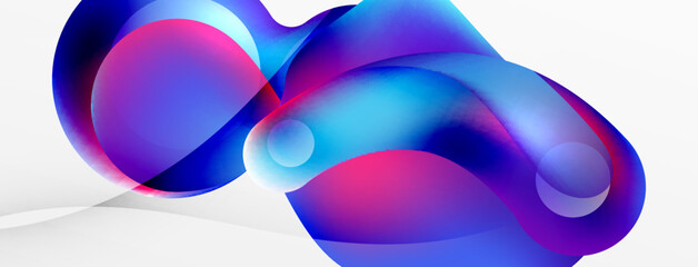 Fluid abstract background, round shapes and circle flowing design for wallpaper, banner, background or landing