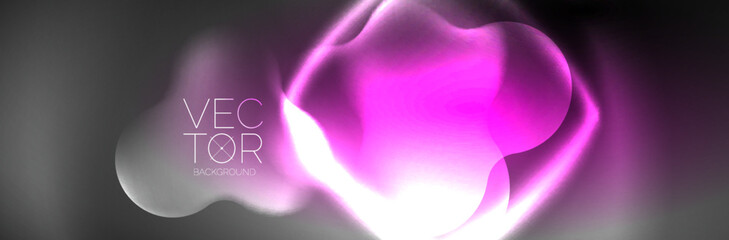 Magic neon glowing lights abstract background wallpaper design, vector illustration