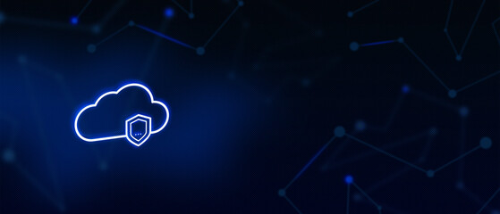 Cyber security concept, Cloud data secure, encryption, Internet Security Shield, firewall