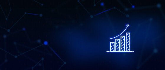 Fototapeta premium Analysis Finance, Statistics Graph Financial Business, Time and Money, Contact us, Landing page background cover page