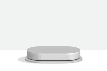 Single podium table in white color isolated on plain background