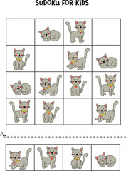 Educational sudoku game with cute gray cats.