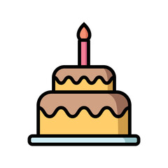 birthday cake icon vector design simple and clean