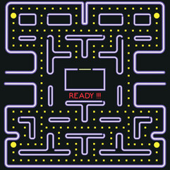Illustration scene of the famous old pixel video game that we love, the familiar background screenshot retro style