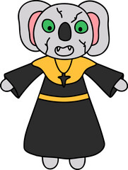 Cute Halloween animals, Trick or Treat. Halloween Koala kid ghost