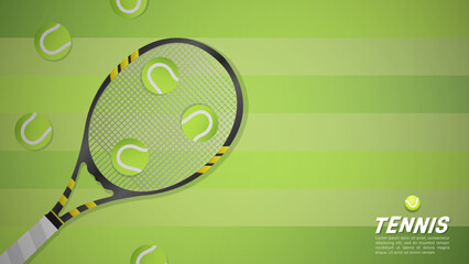 Tennis background , Illustrations for use in online events , Illustration Vector  EPS 10