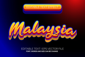 colorfull malaysia days text effect style 