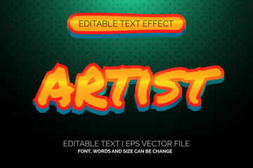 colorfull modern artist text effect style 