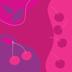 Cartoon cherry minimalism fruit background