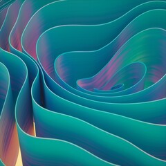 Contemporary 3D Design Background, with Undulating, Abstract colorful Surfaces.