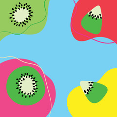 Kiwi slices minimalism cartoonish background
