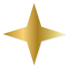 Golden Star on The White Background. EPS10