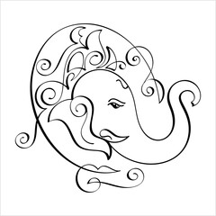 Ganesha The Lord Of Wisdom Calligraphic Style M_2208016