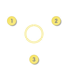 Yellow and Gray colors for circle infographic with thin line icons. 3 options or steps for infographics, flow charts, presentations, web sites, printed materials. Infographics business concept.