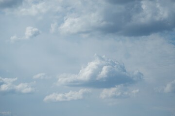 Clouds in the blue sky on the background