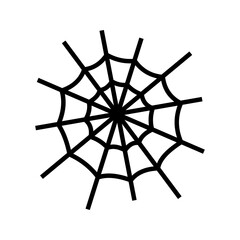 Cobweb silhouette, isolated on white background. Vector illustration, traditional Halloween decorative element. Halloween silhouette black spider web - for cricut, design or decor.