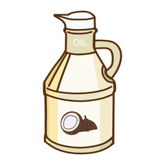 Hand drawn vector illustration of coconut oil isolated on white background.
