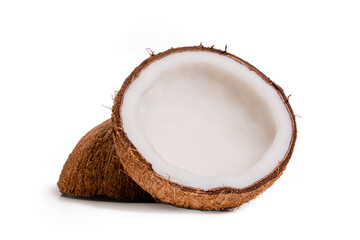isolated coconut on a white background - obrazy, fototapety, plakaty