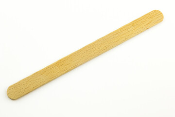 Single flat ice-cream wood stick isolated on white background