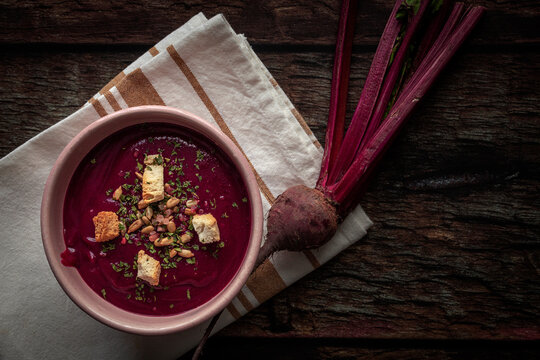 Healthy beet soup. borscht