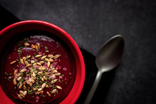 Healthy beet soup. borscht