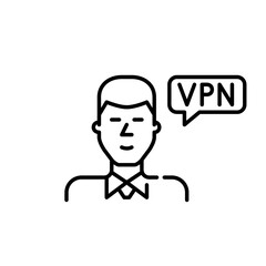 VPN user. Pixel perfect, editable stroke line art icon