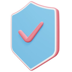 Secure Shield 3d icon illustration