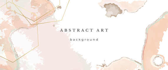 Obraz premium pink watercolor flower wedding luxury gold card