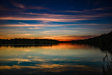 sunset over the lake