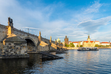 Fototapeta na wymiar Vitava River view in Prague City